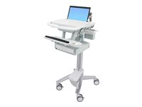 Ergotron - Chariot - architecture ouverte - pour ordinateur portable/équipement PC - médical - plastique, aluminium, acier zingué - gris, blanc, aluminium poli - Taille d'écran : largeur 17,3 pouces SV43-1110-0